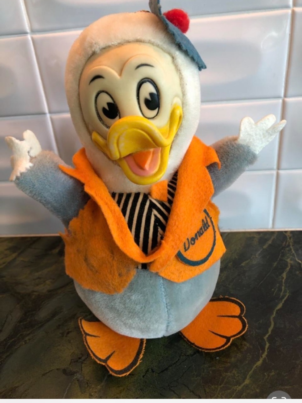 Vintage 1950s roly poly Disney Donald Duck toy